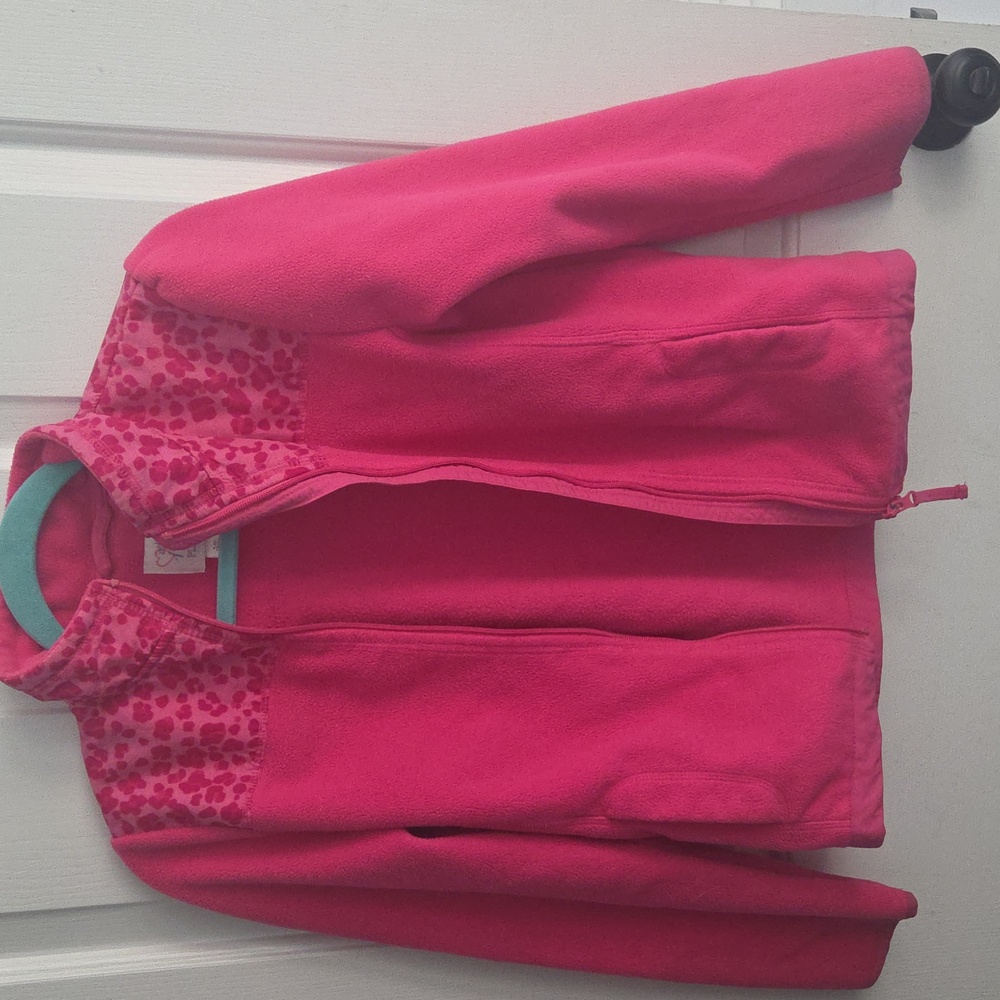 Children's Place Pink Kids Jacket with CHEETAH  Patterned Design SZ 10/12